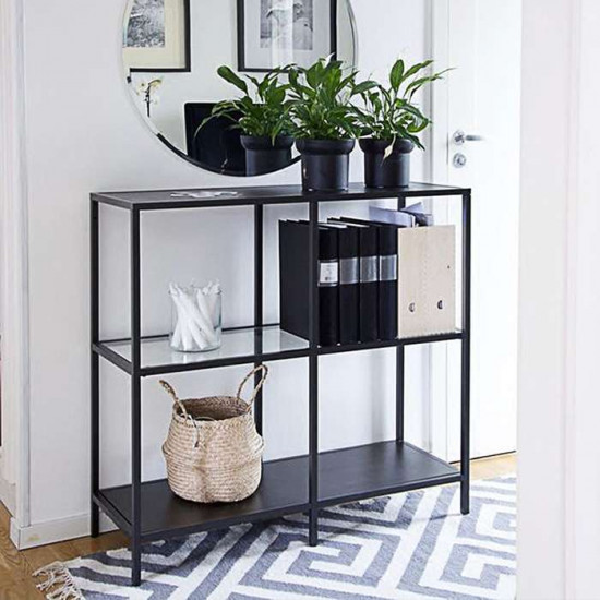 SIMP Four-Grid Metal Shelf W80xW120, Black SIMP Four-Grid Metal Shelf W80xW120, Black